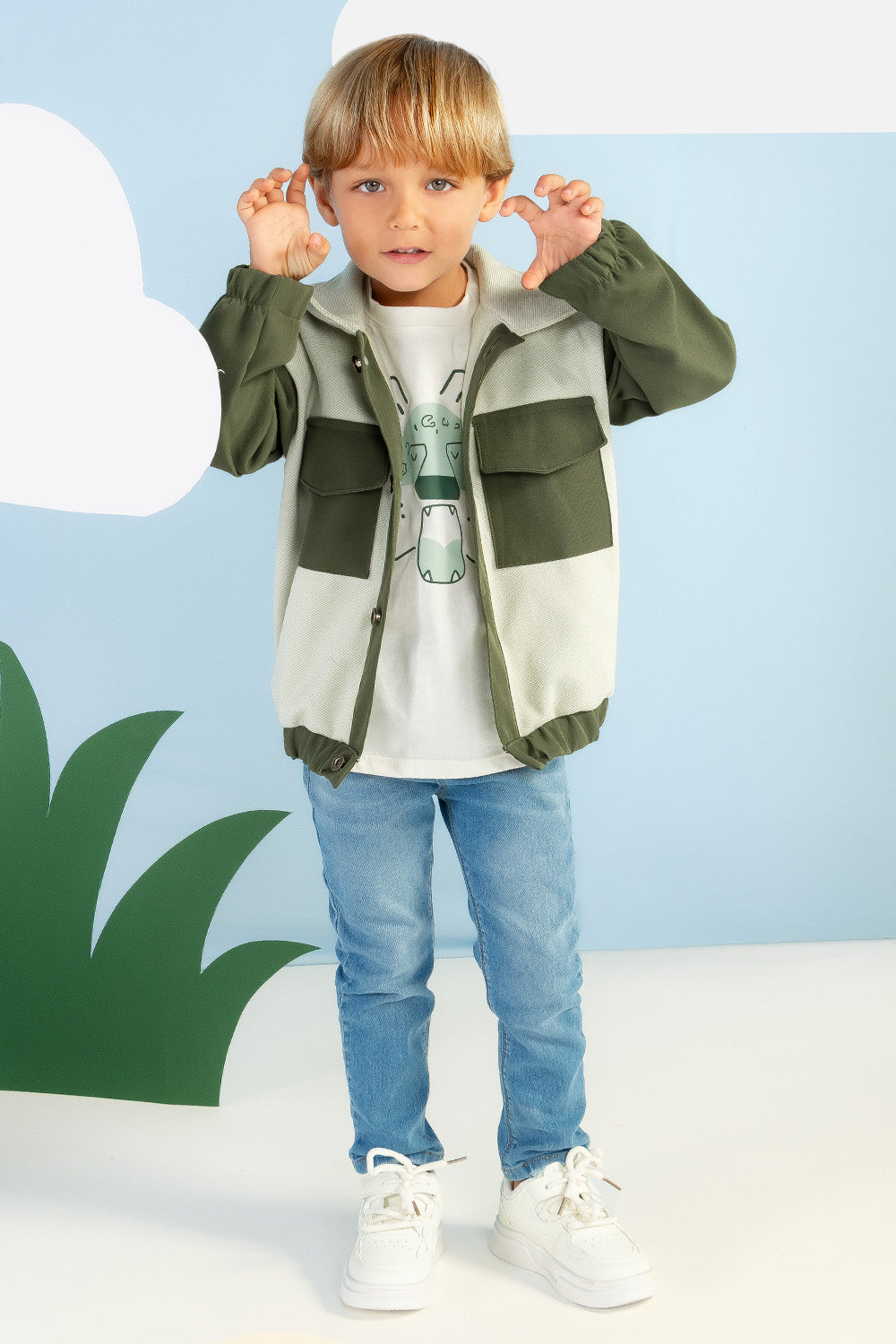 CONJUNTO 3 PRENDAS NIÑO NEW VERDE
