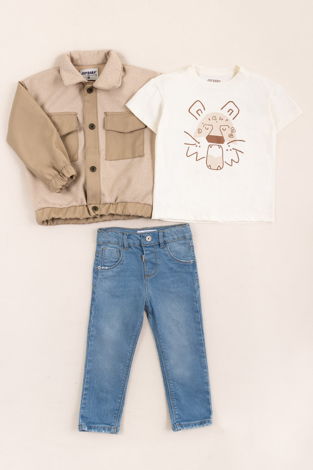 CONJUNTO 3 PRENDAS NIÑO NEW BEIGE