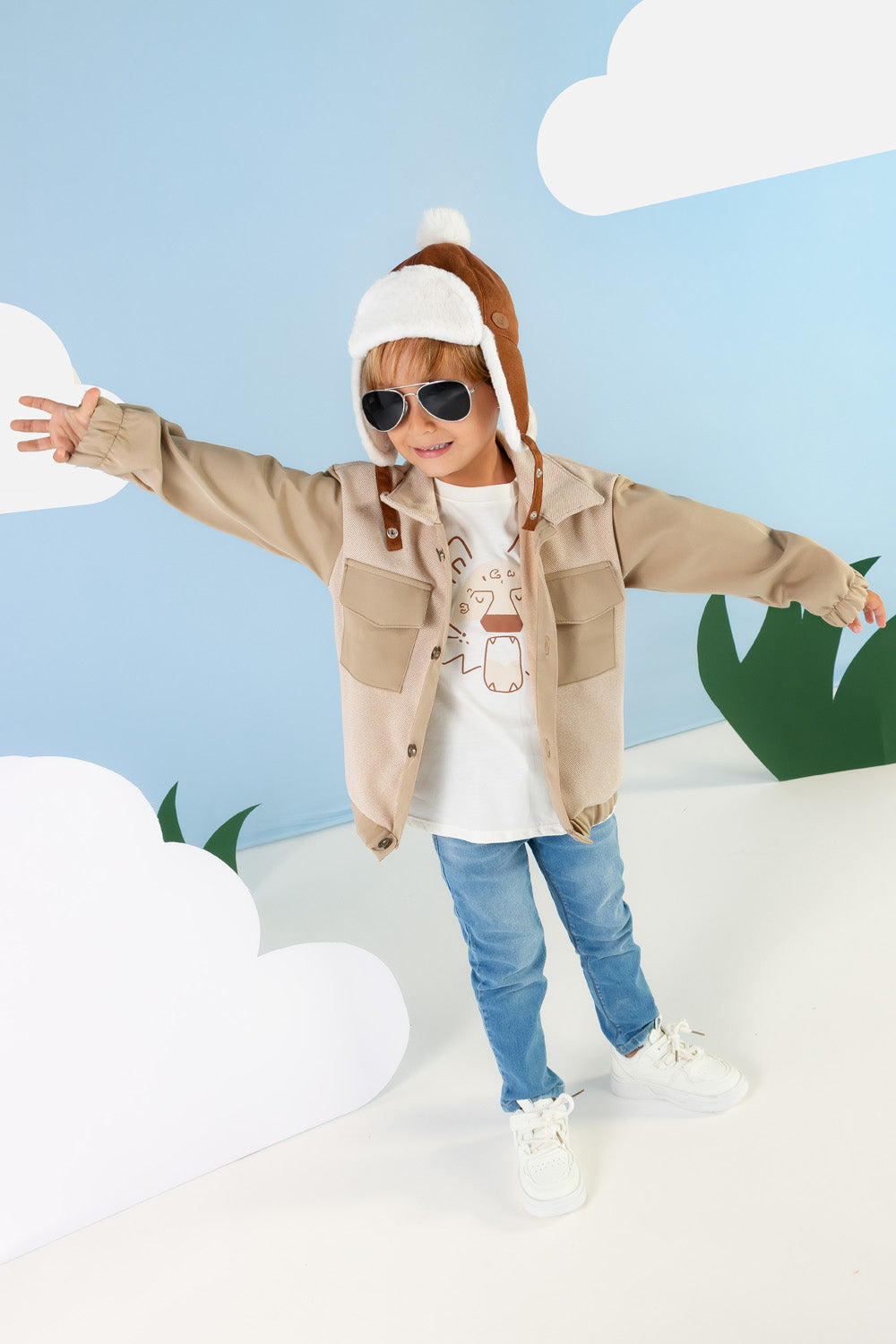 CONJUNTO 3 PRENDAS NIÑO NEW BEIGE