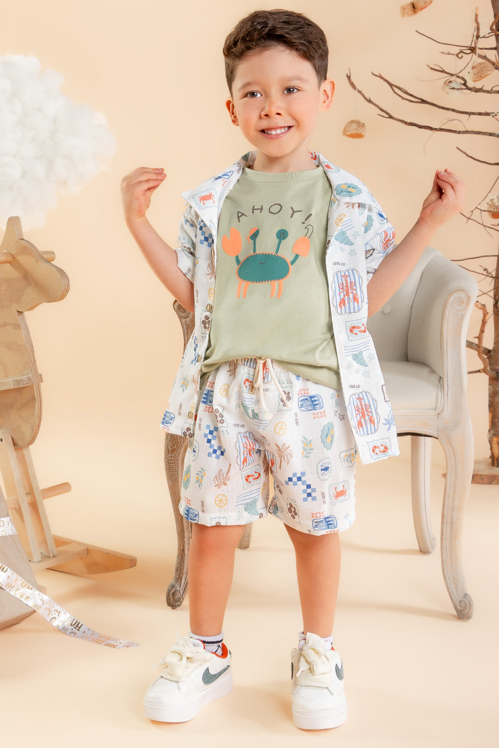 CONJUNTO 3 PRENDAS NIÑO CRAB VERDE