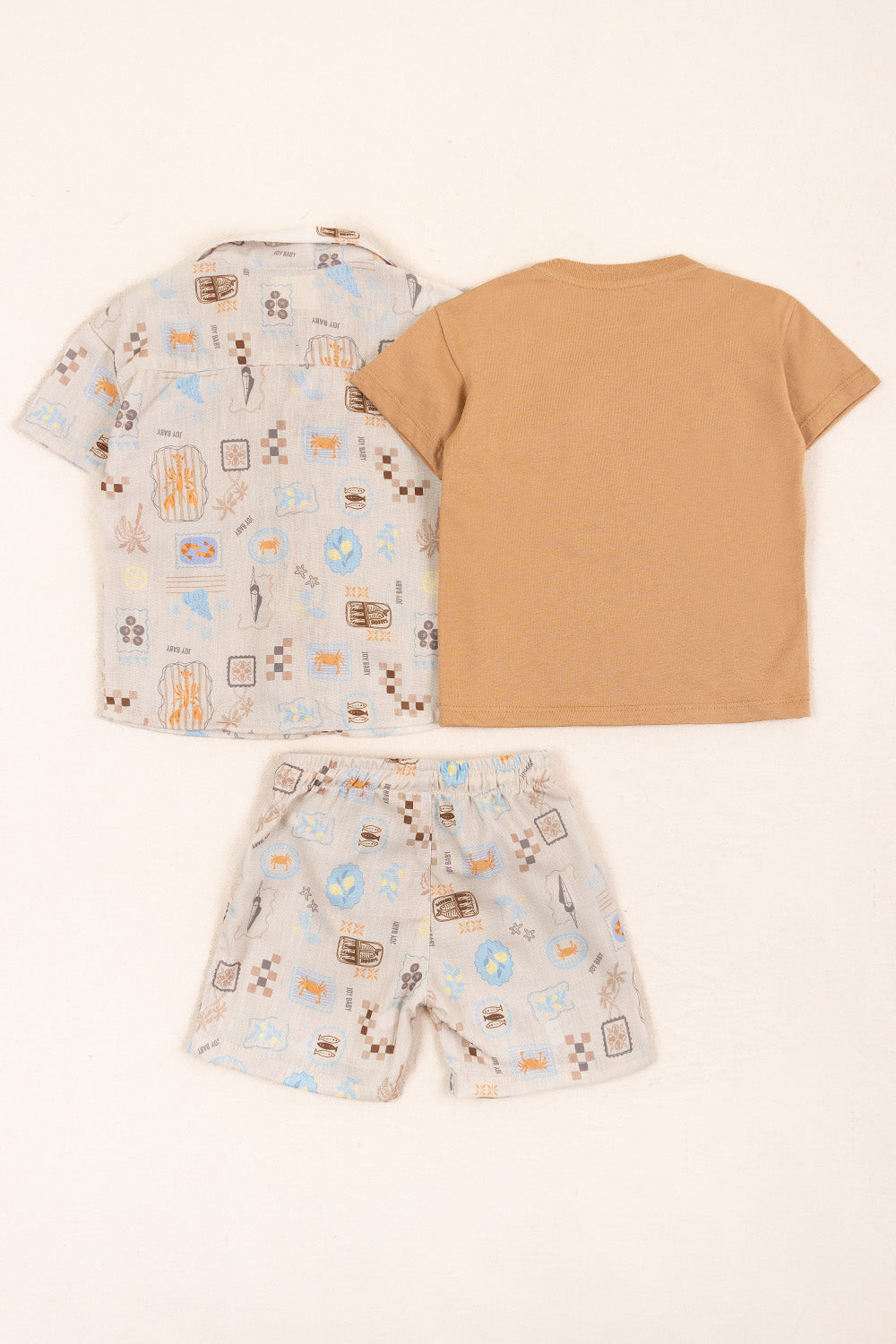 CONJUNTO 3 PRENDAS NIÑO CRAB CAFÉ