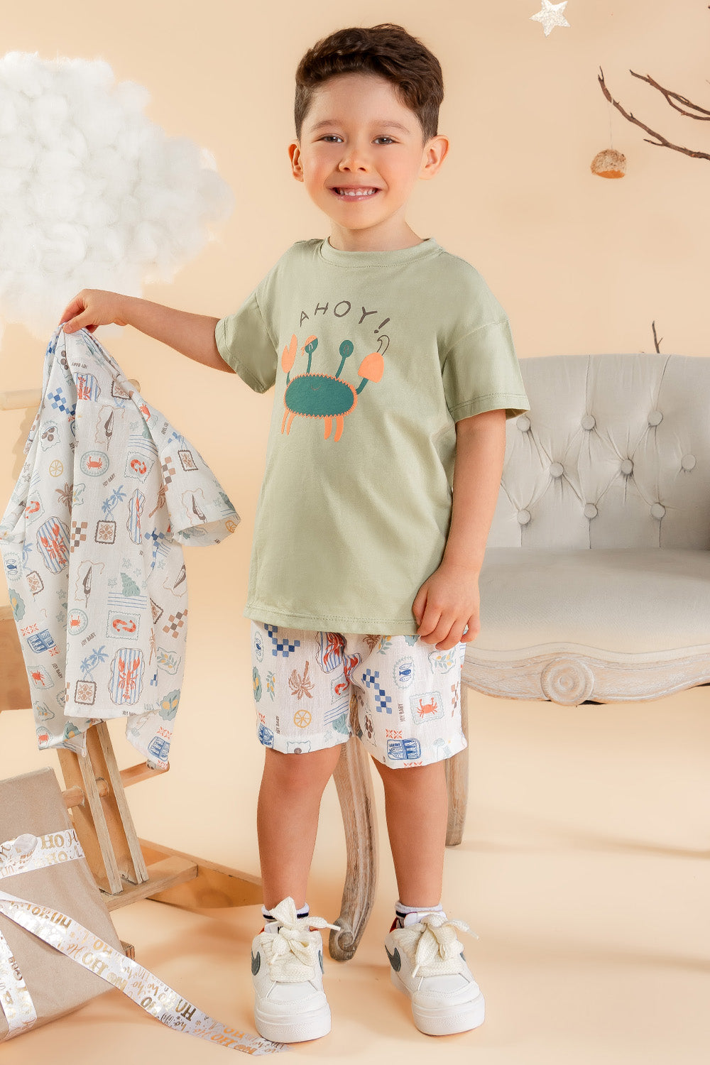 CONJUNTO 3 PRENDAS NIÑO CRAB VERDE