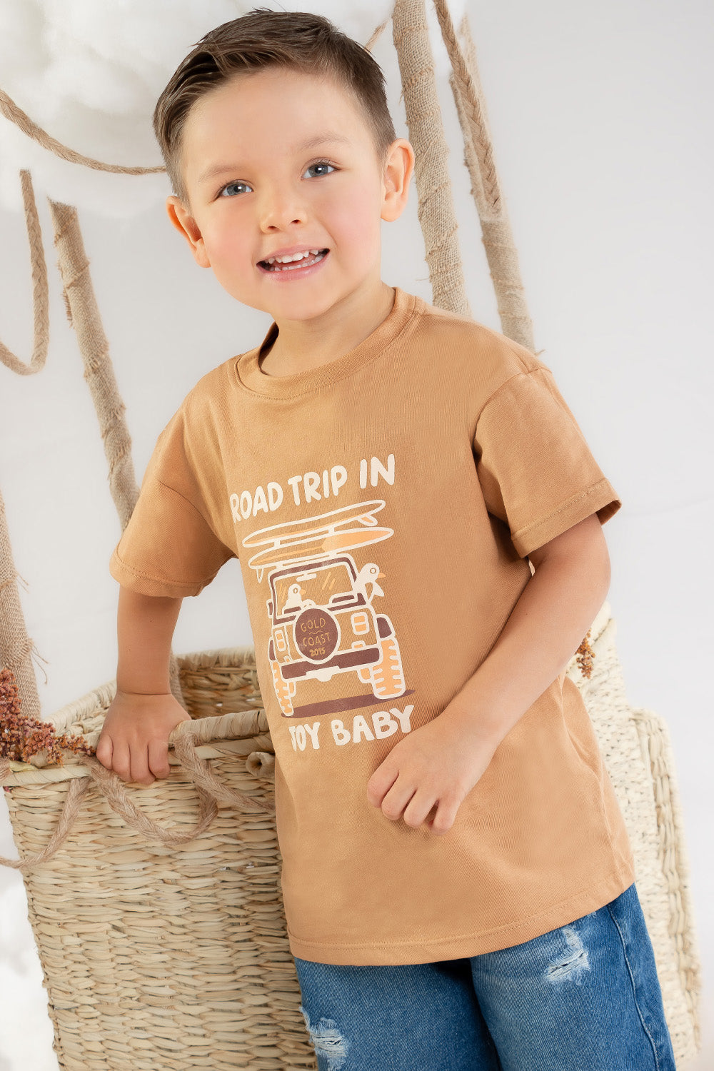 CONJUNTO 3 PRENDAS NIÑO ROAD TRIP CAFÉ