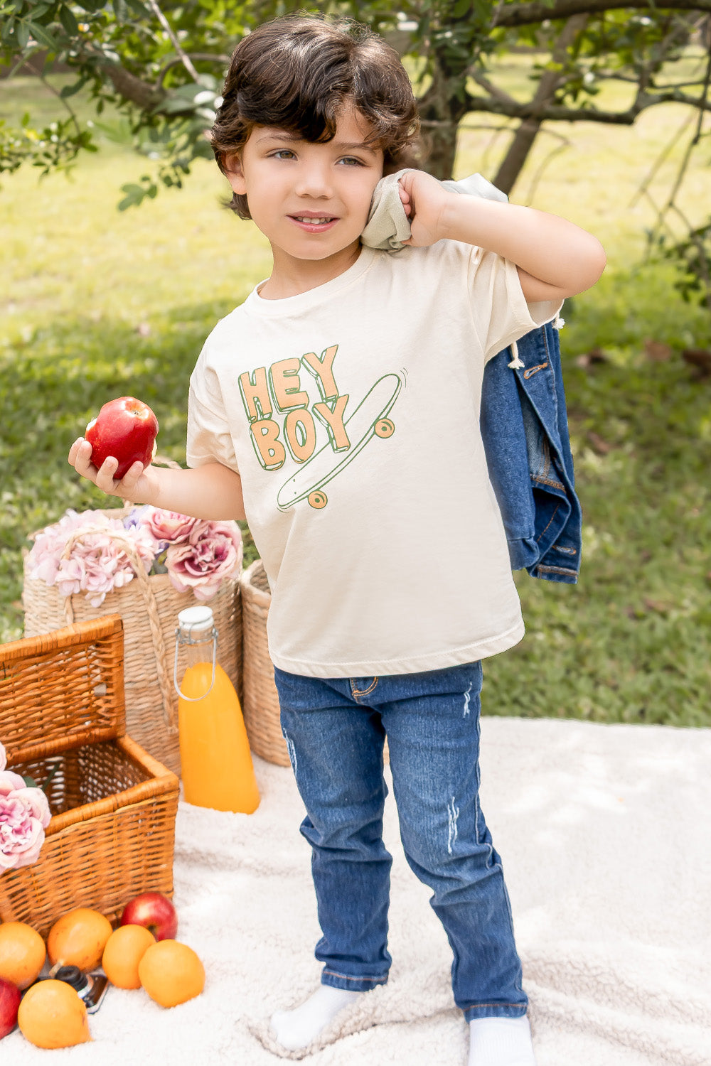 CONJUNTO 3 PRENDAS NIÑO HEY BOY BLANCO