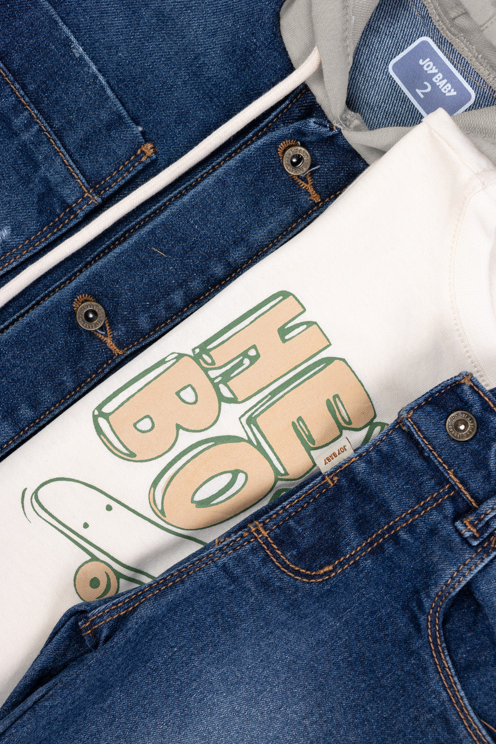 CONJUNTO 3 PRENDAS NIÑO HEY BOY BLANCO