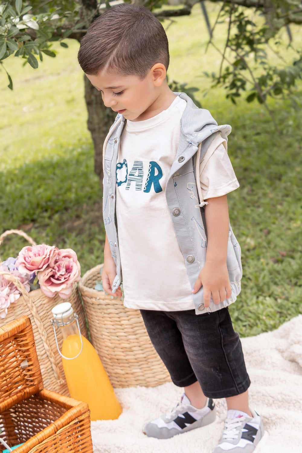 CONJUNTO 3 PRENDAS NIÑO ROAR AZUL