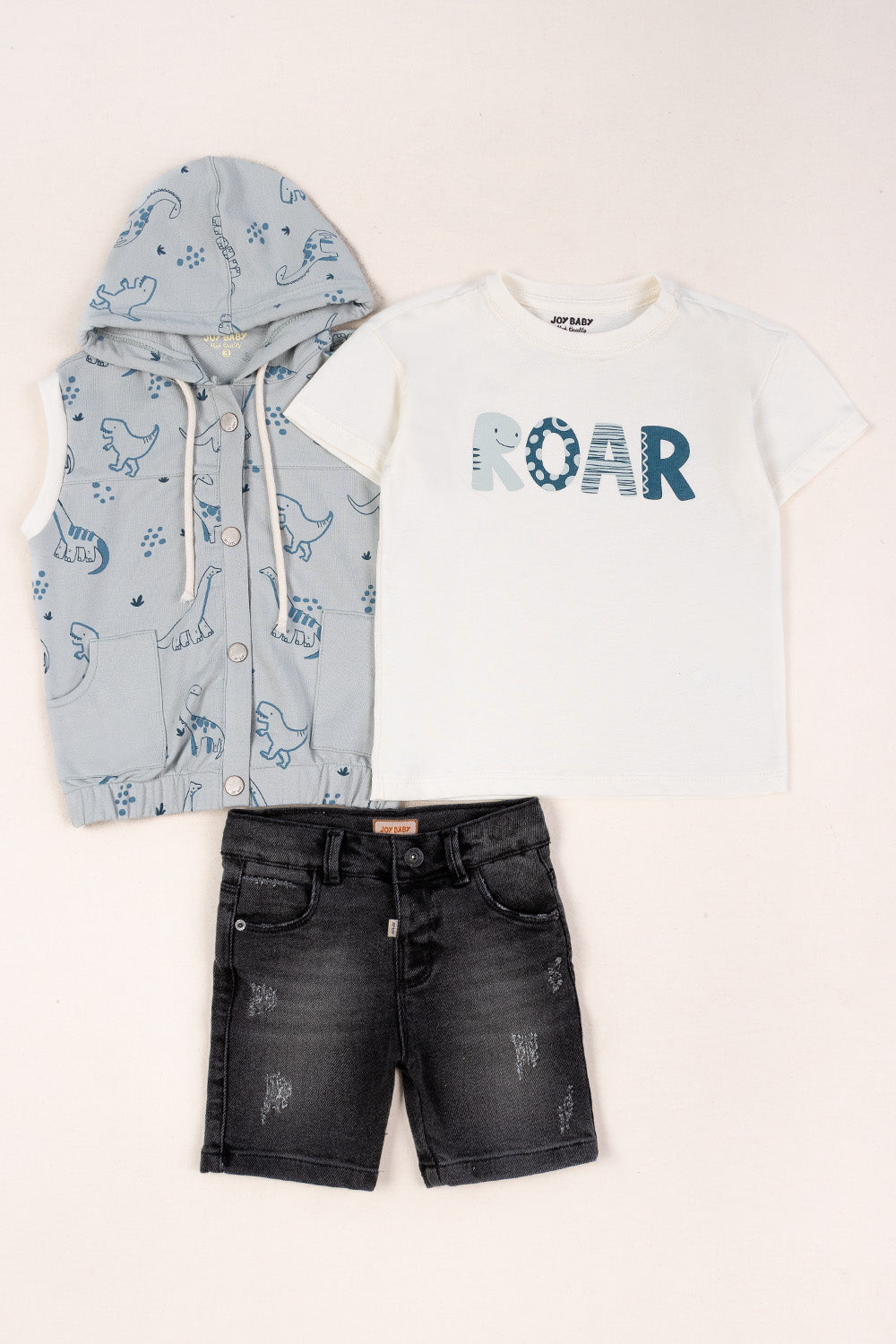 CONJUNTO 3 PRENDAS NIÑO ROAR AZUL