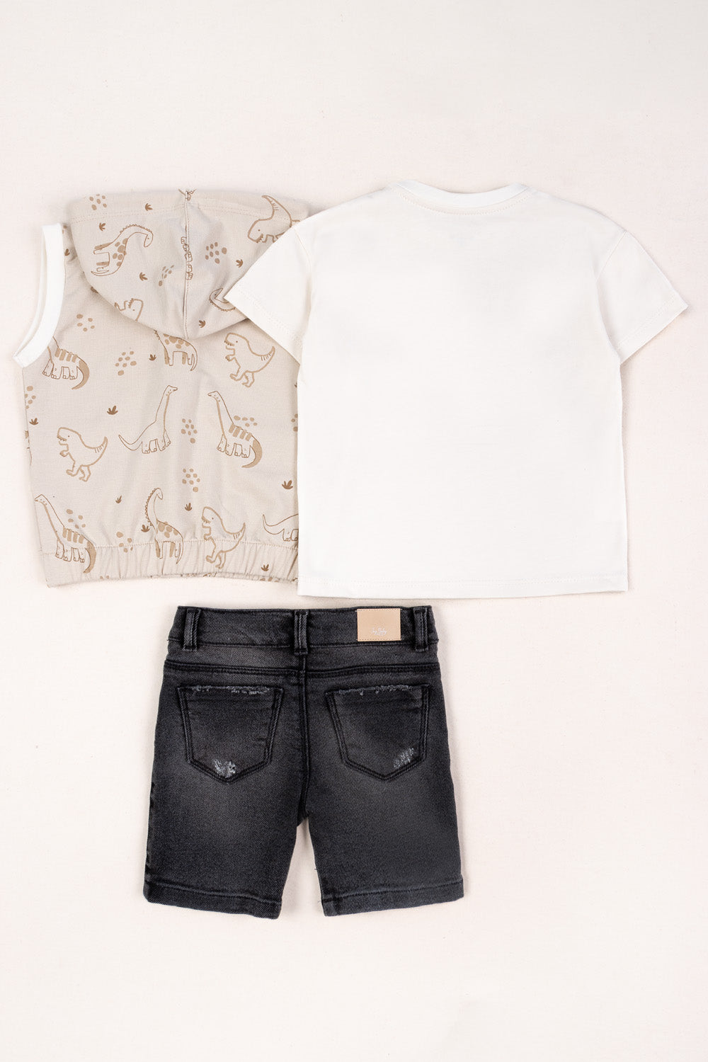 CONJUNTO 3 PRENDAS NIÑO ROAR BEIGE