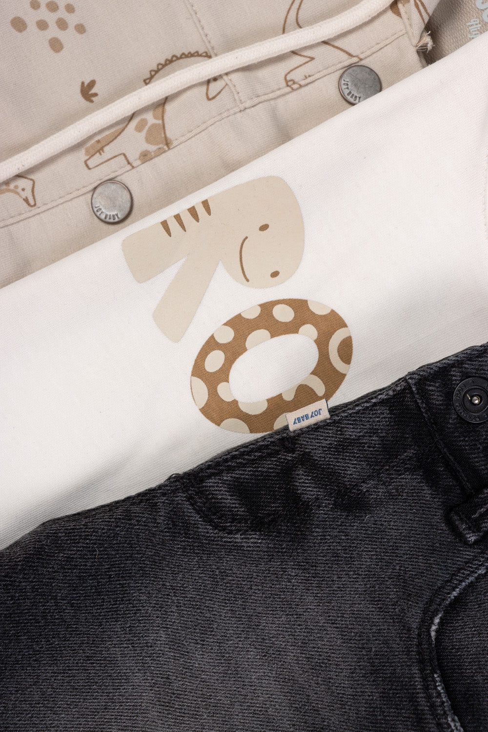 CONJUNTO 3 PRENDAS NIÑO ROAR BEIGE