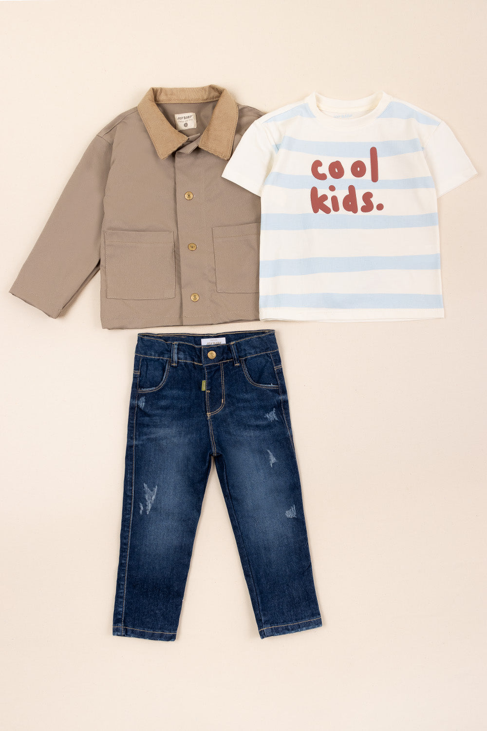 CONJUNTO 3 PRENDAS NIÑO COOL KIDS CAFÉ