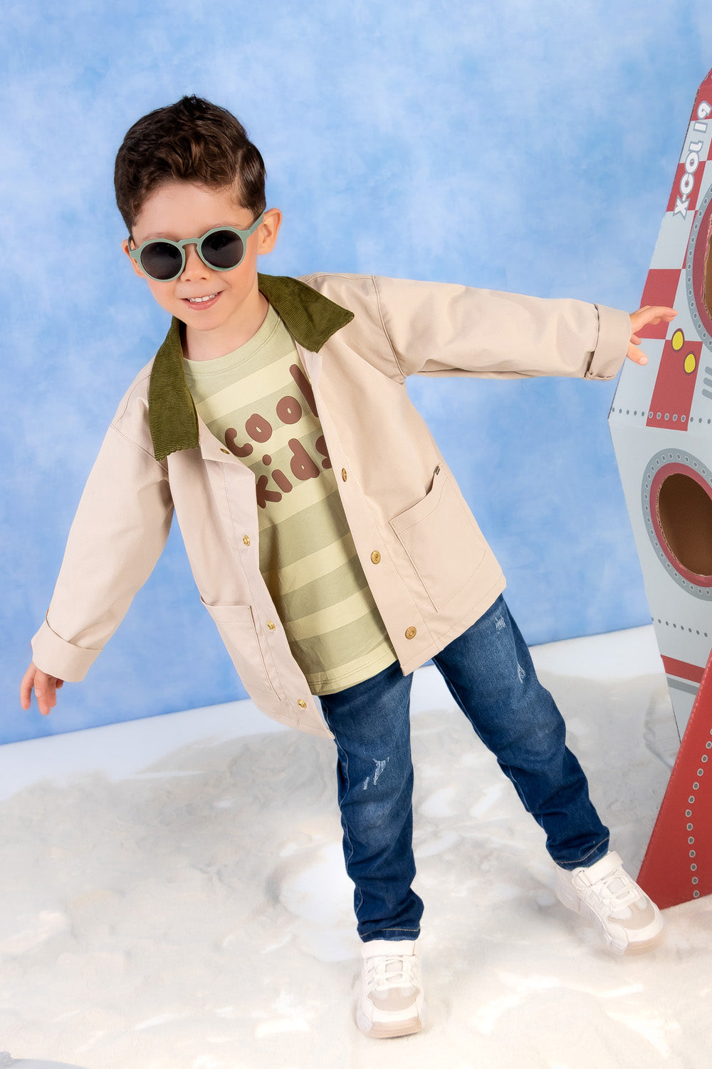 CONJUNTO 3 PRENDAS NIÑO COOL KIDS BEIGE
