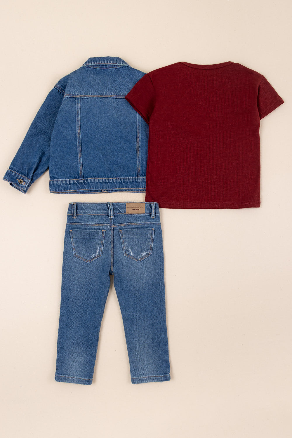 CONJUNTO 3 PRENDAS NIÑO BELIEF VINOTINTO