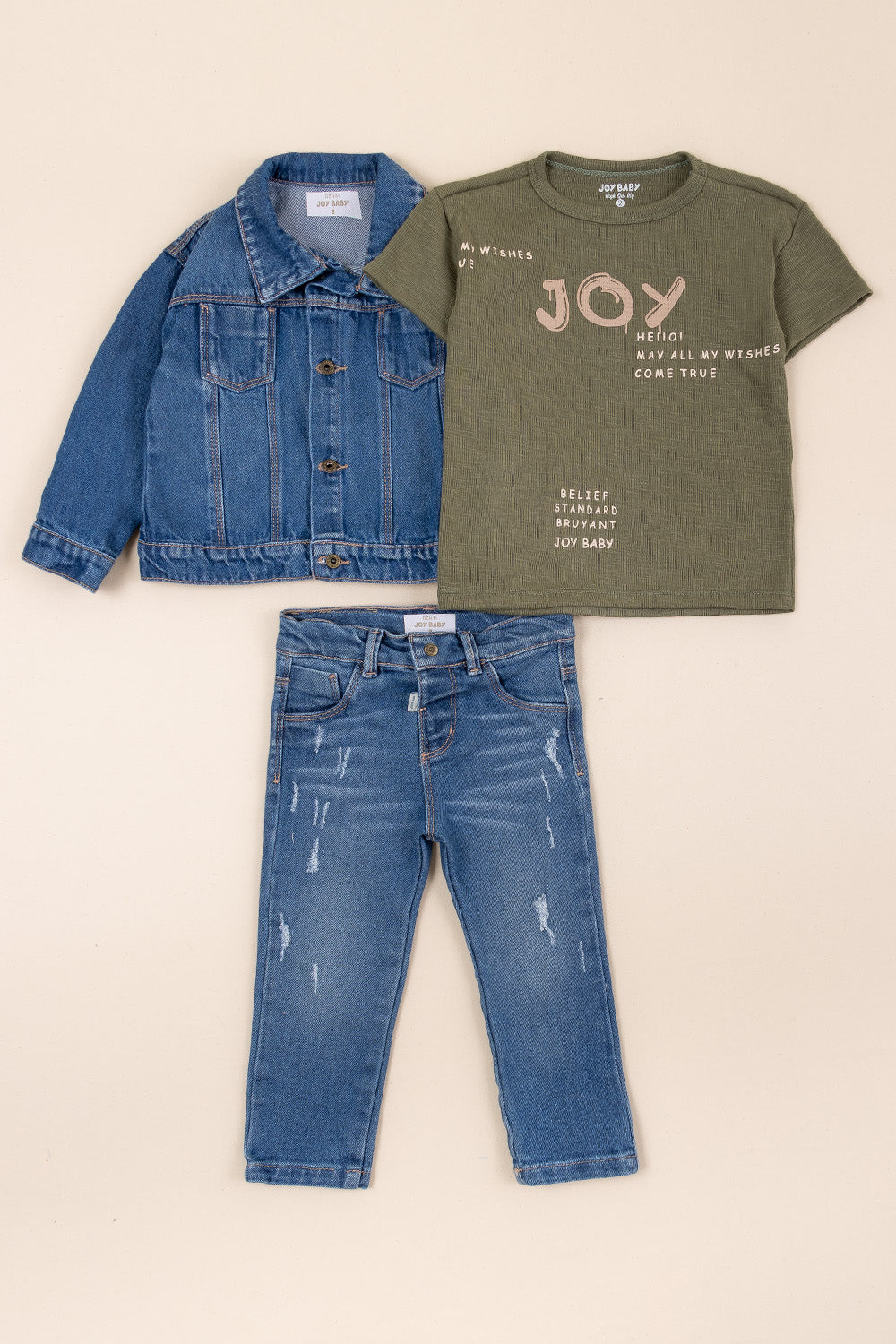 CONJUNTO 3 PRENDAS NIÑO BELIEF VERDE