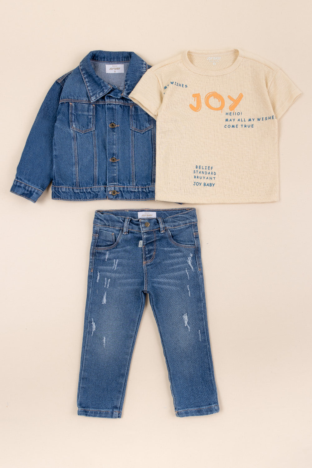 CONJUNTO 3 PRENDAS NIÑO BELIEF BEIGE