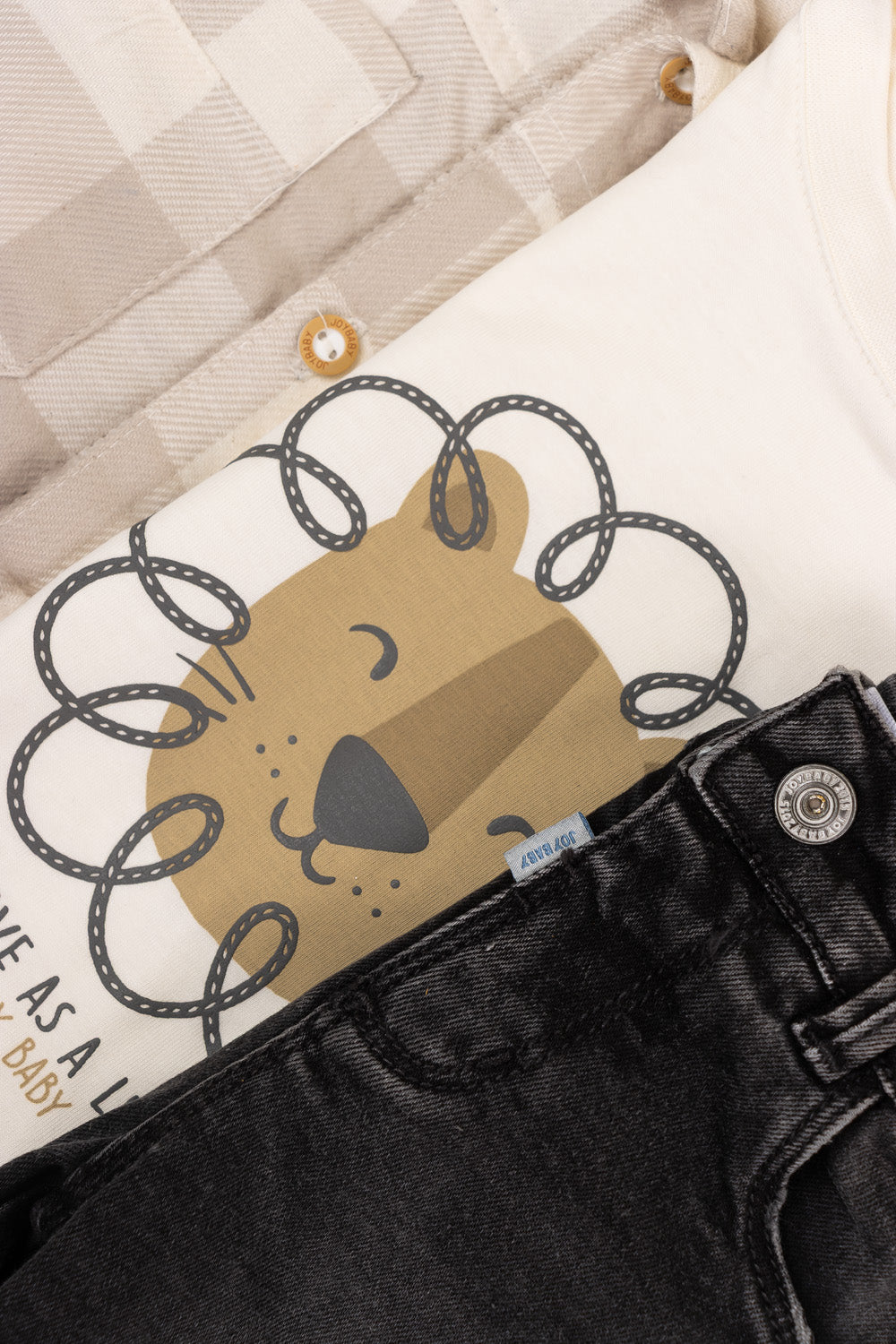 CONJUNTO 3 PRENDAS NIÑO LION BEIGE