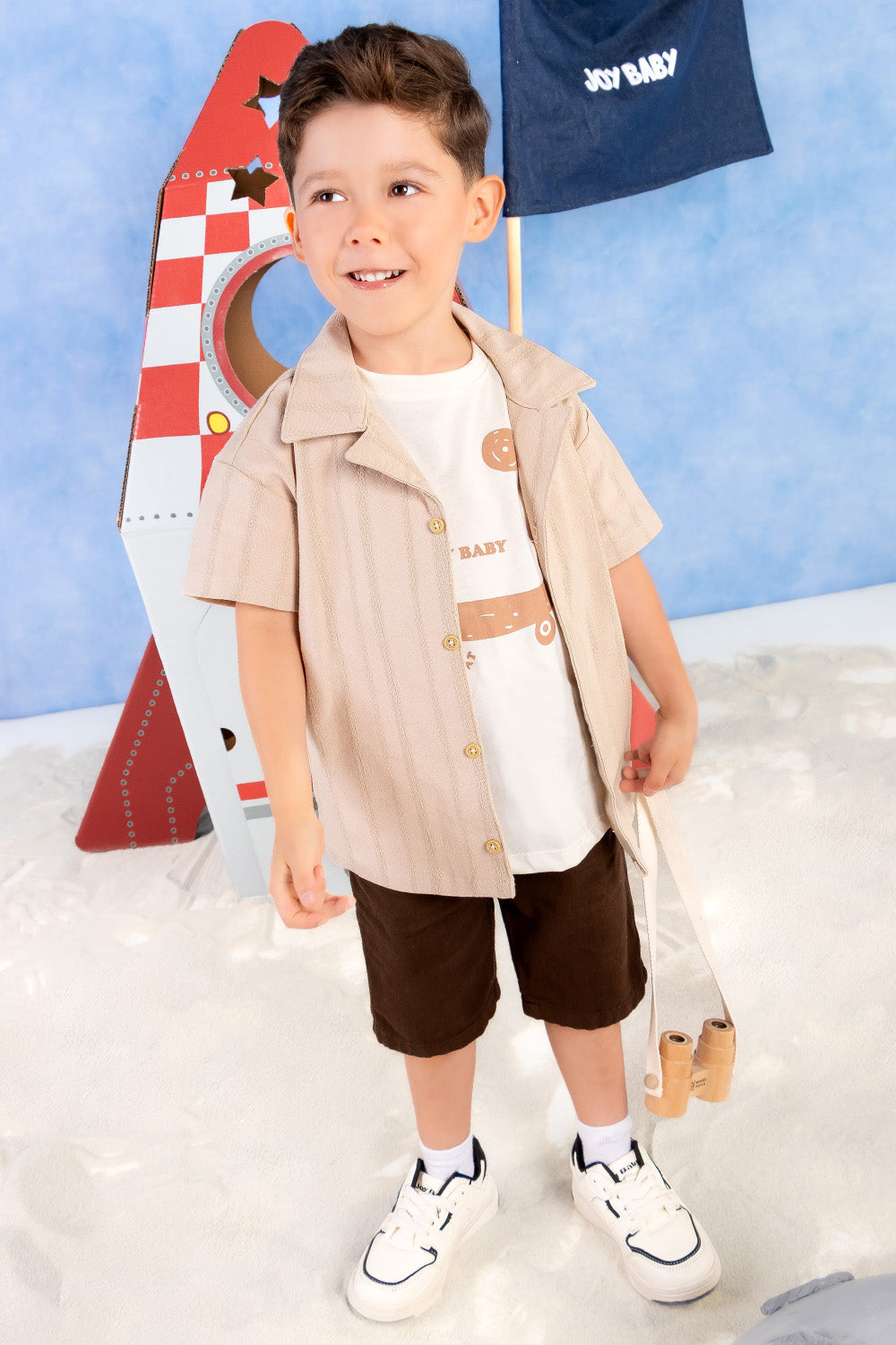 CONJUNTO 3 PRENDAS NIÑO ADVENTURE CAFÉ