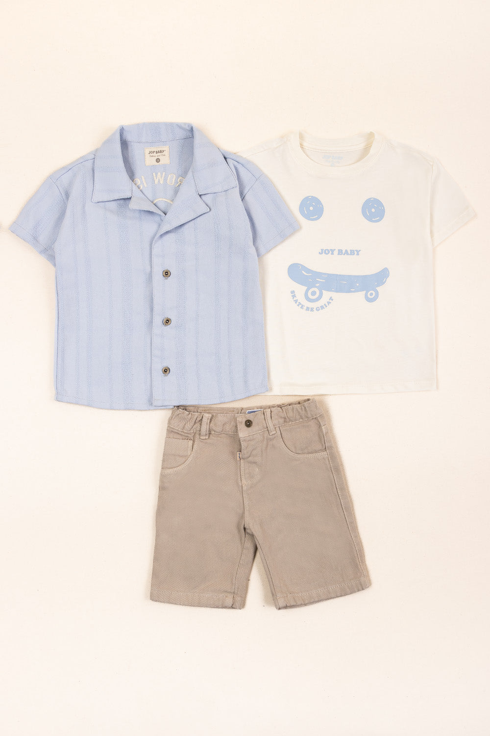 CONJUNTO 3 PRENDAS NIÑO ADVENTURE BEIGE