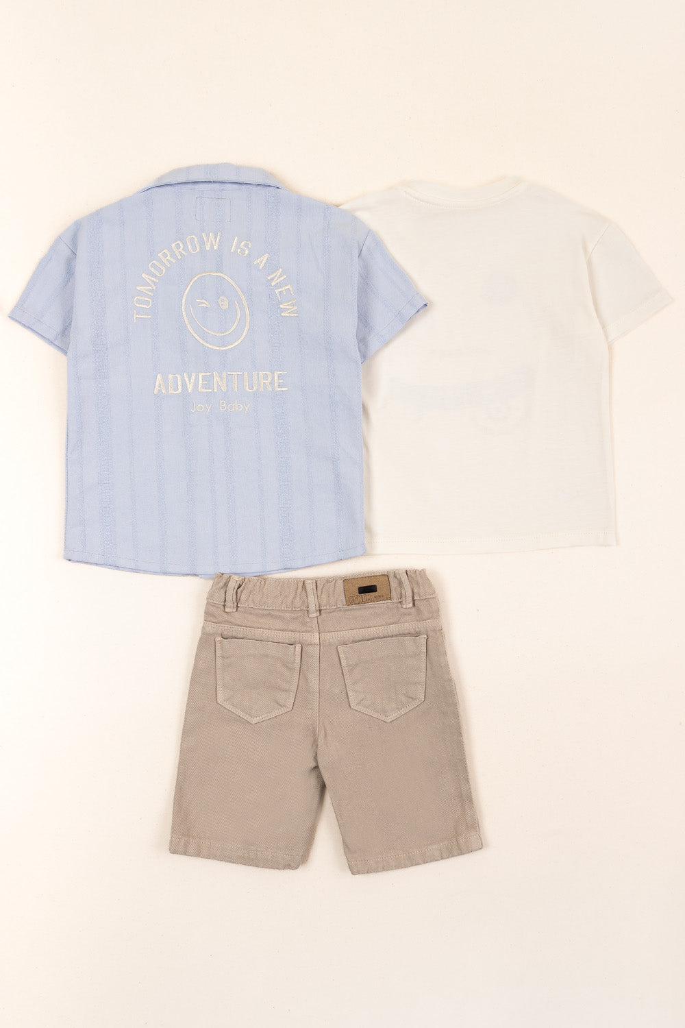 CONJUNTO 3 PRENDAS NIÑO ADVENTURE BEIGE