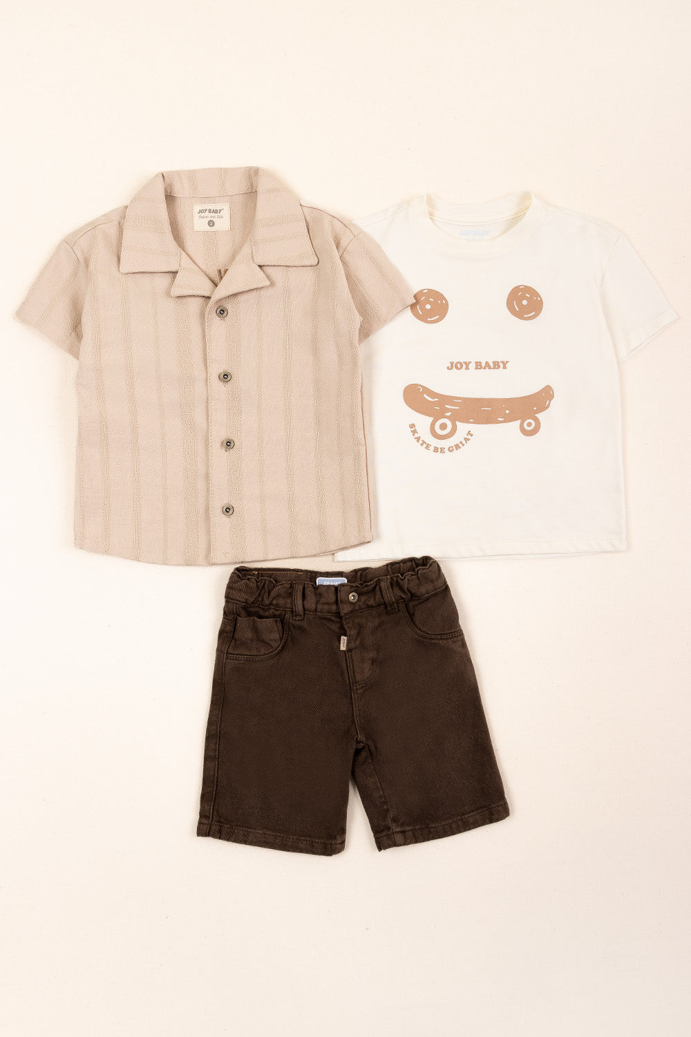 CONJUNTO 3 PRENDAS NIÑO ADVENTURE CAFÉ