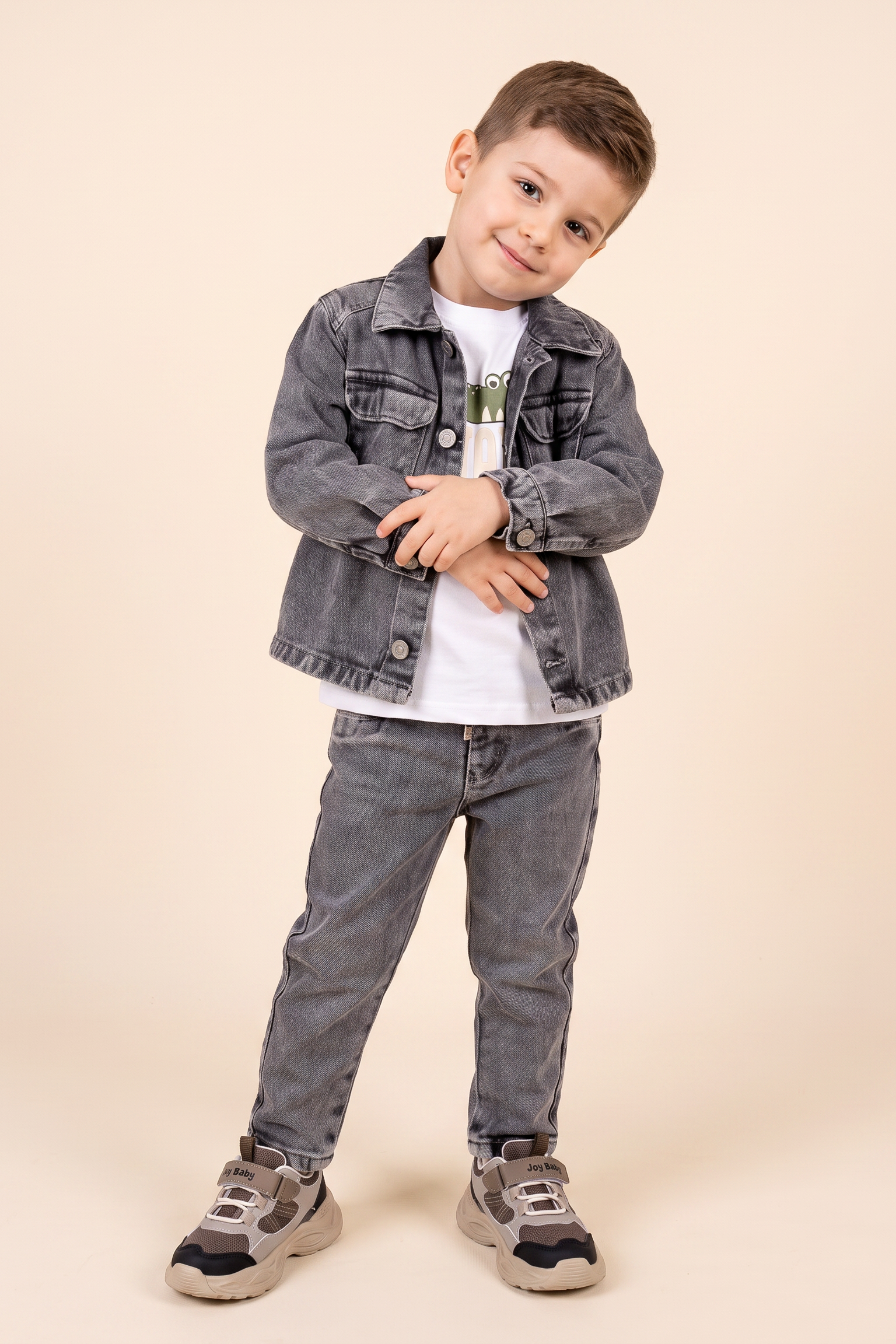 CONJUNTO 3 PRENDAS NIÑO STAY GRIS