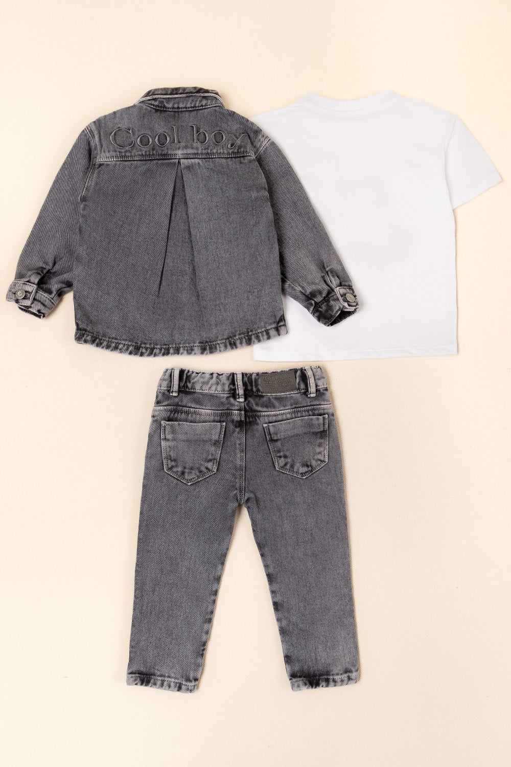 CONJUNTO 3 PRENDAS NIÑO STAY GRIS