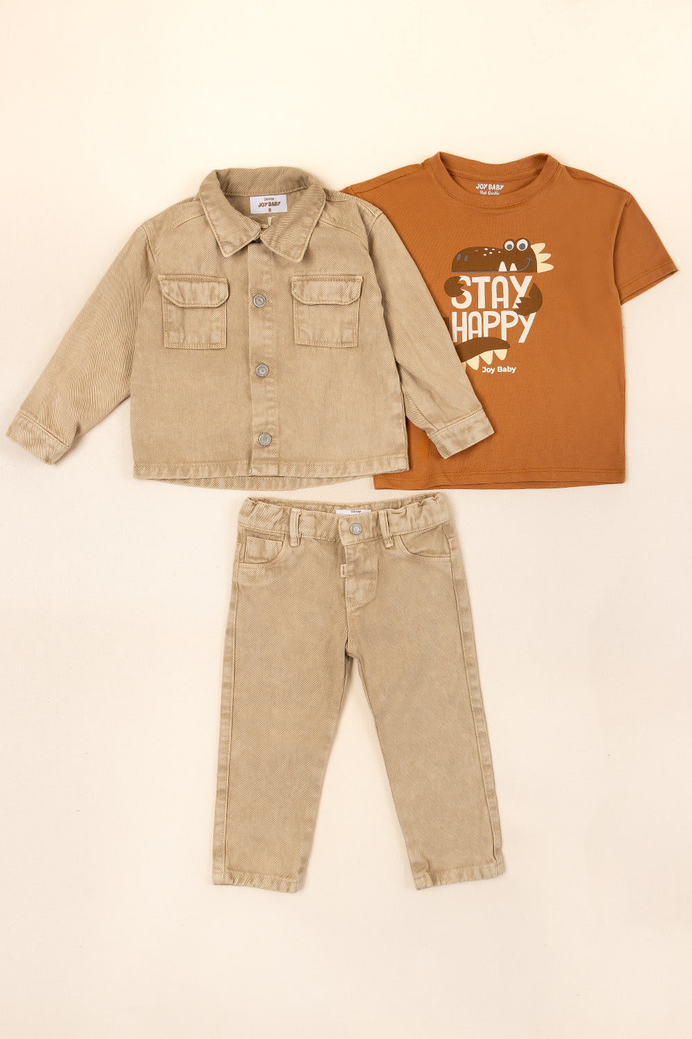 CONJUNTO 3 PRENDAS NIÑO STAY BEIGE