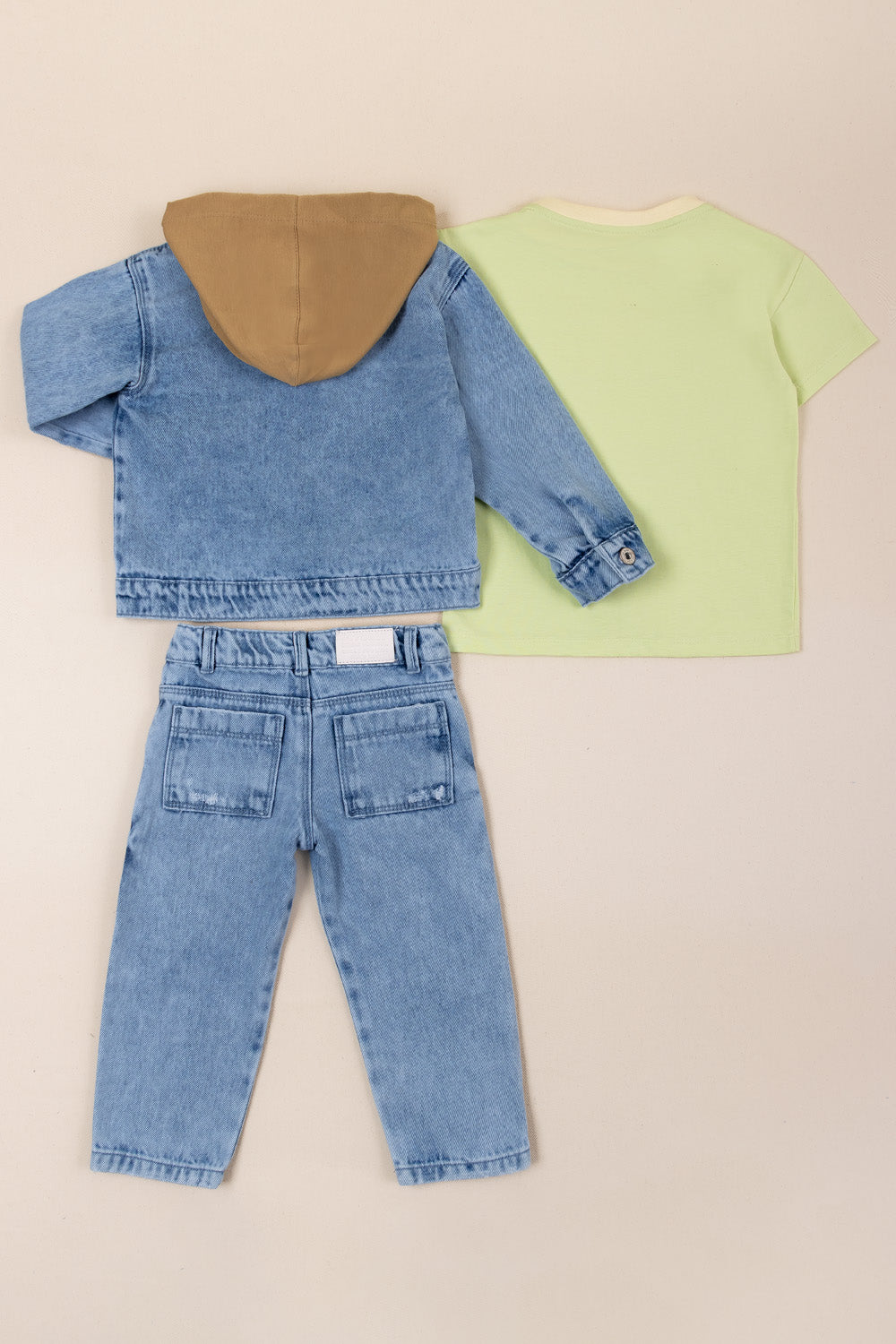 CONJUNTO 3 PRENDAS NIÑO EXTREME BEIGE VERDE