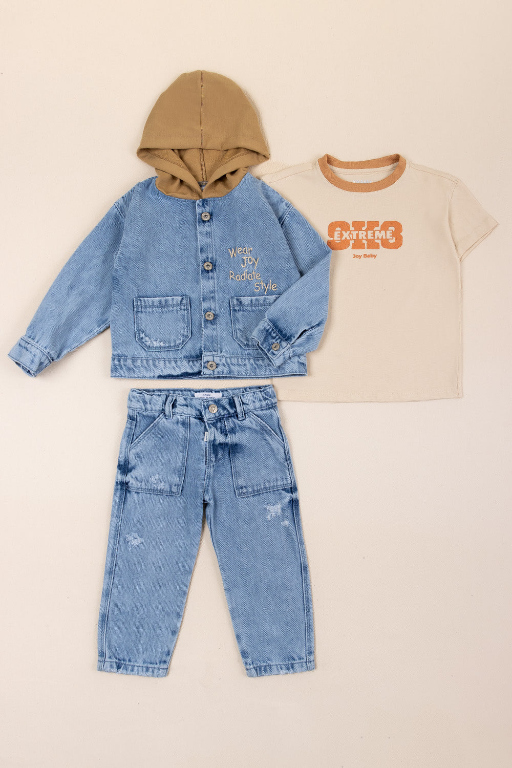 CONJUNTO 3 PRENDAS NIÑO EXTREME BEIGE