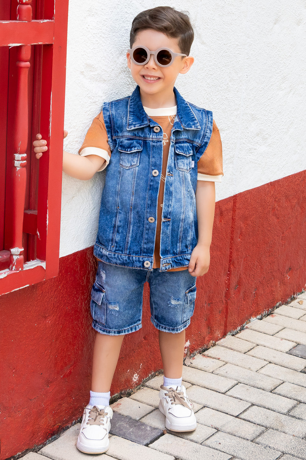 CONJUNTO 3 PRENDAS NIÑO WORK CAQUI