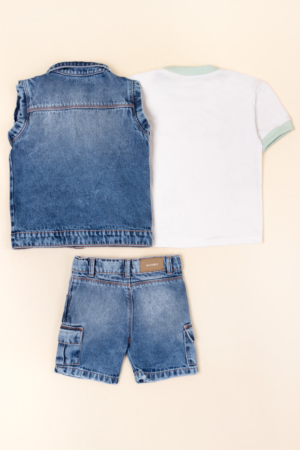 CONJUNTO 3 PRENDAS NIÑO WORK BLANCO