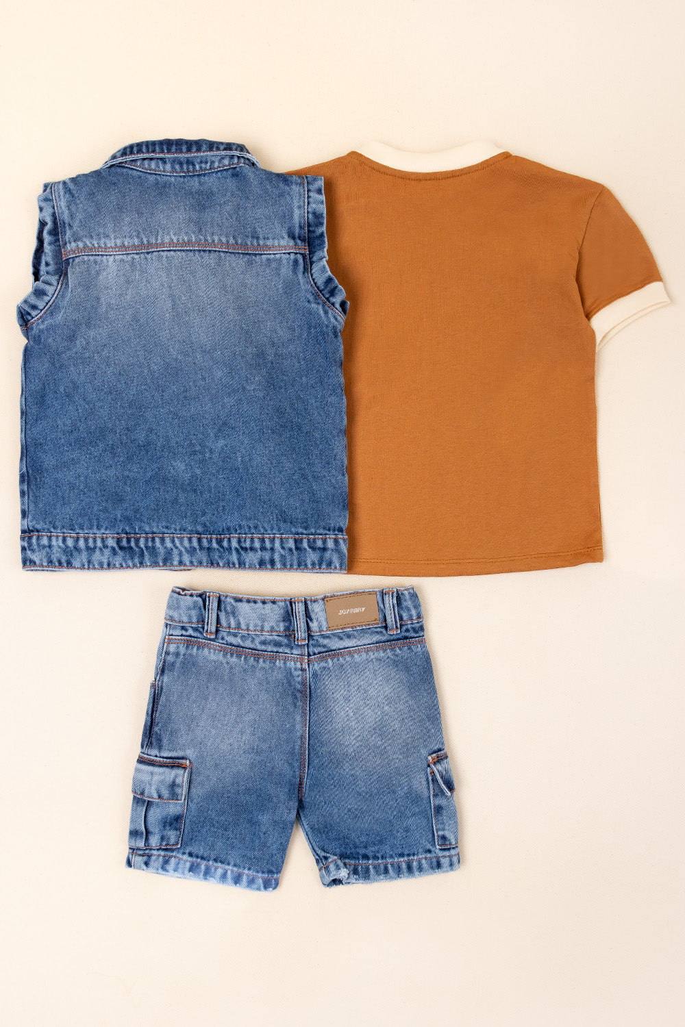 CONJUNTO 3 PRENDAS NIÑO WORK CAQUI