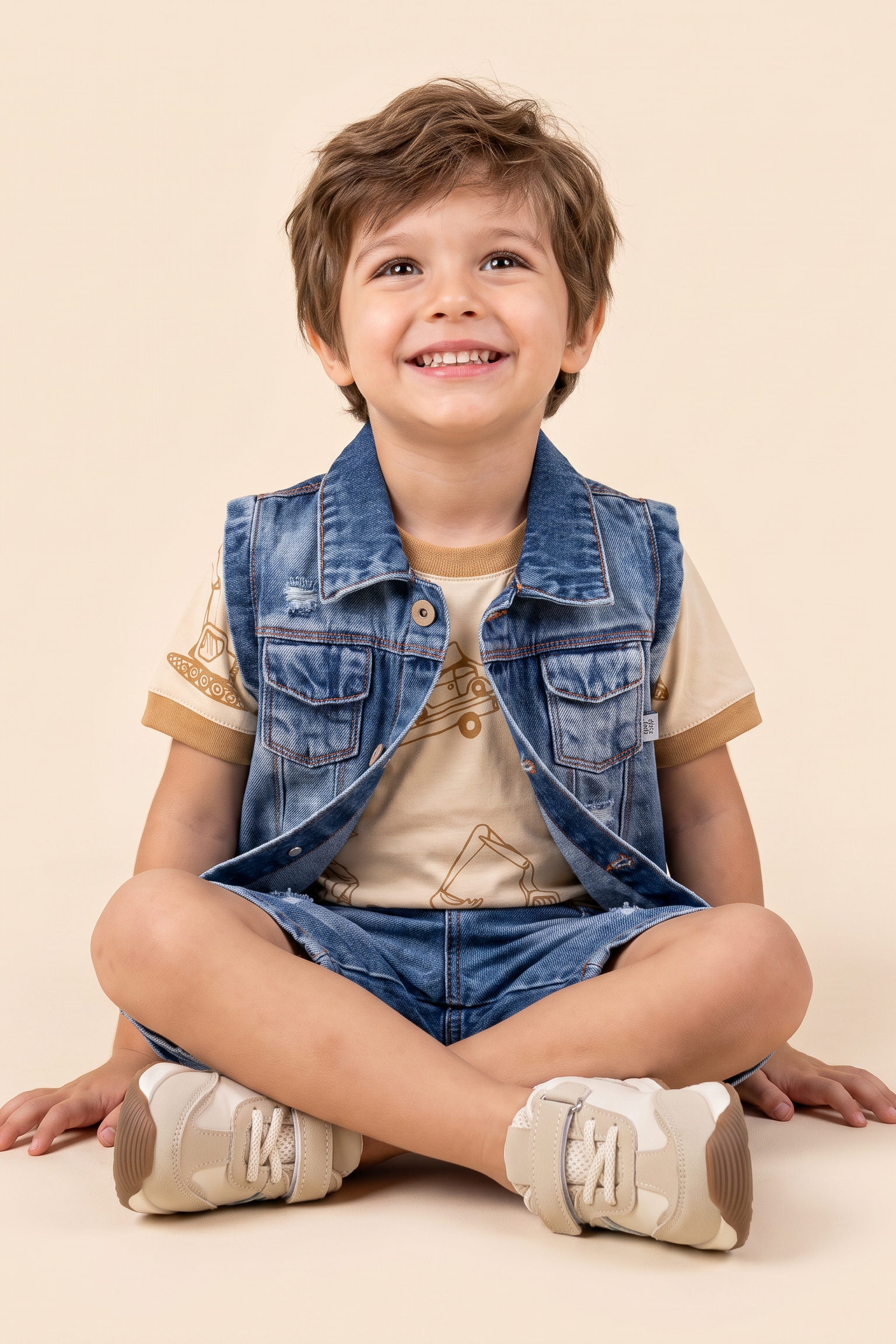 CONJUNTO 3 PRENDAS NIÑO WORK BEIGE
