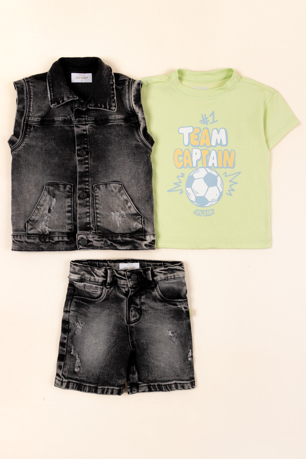CONJUNTO 3 PRENDAS NIÑO CAPTAIN VERDE