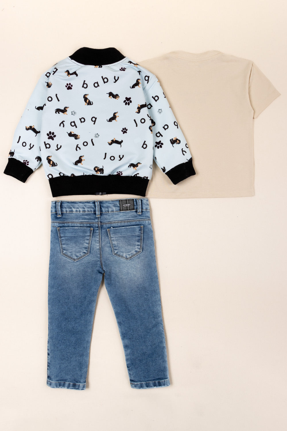 CONJUNTO 3 PRENDAS NIÑO MY DOG BEIGE
