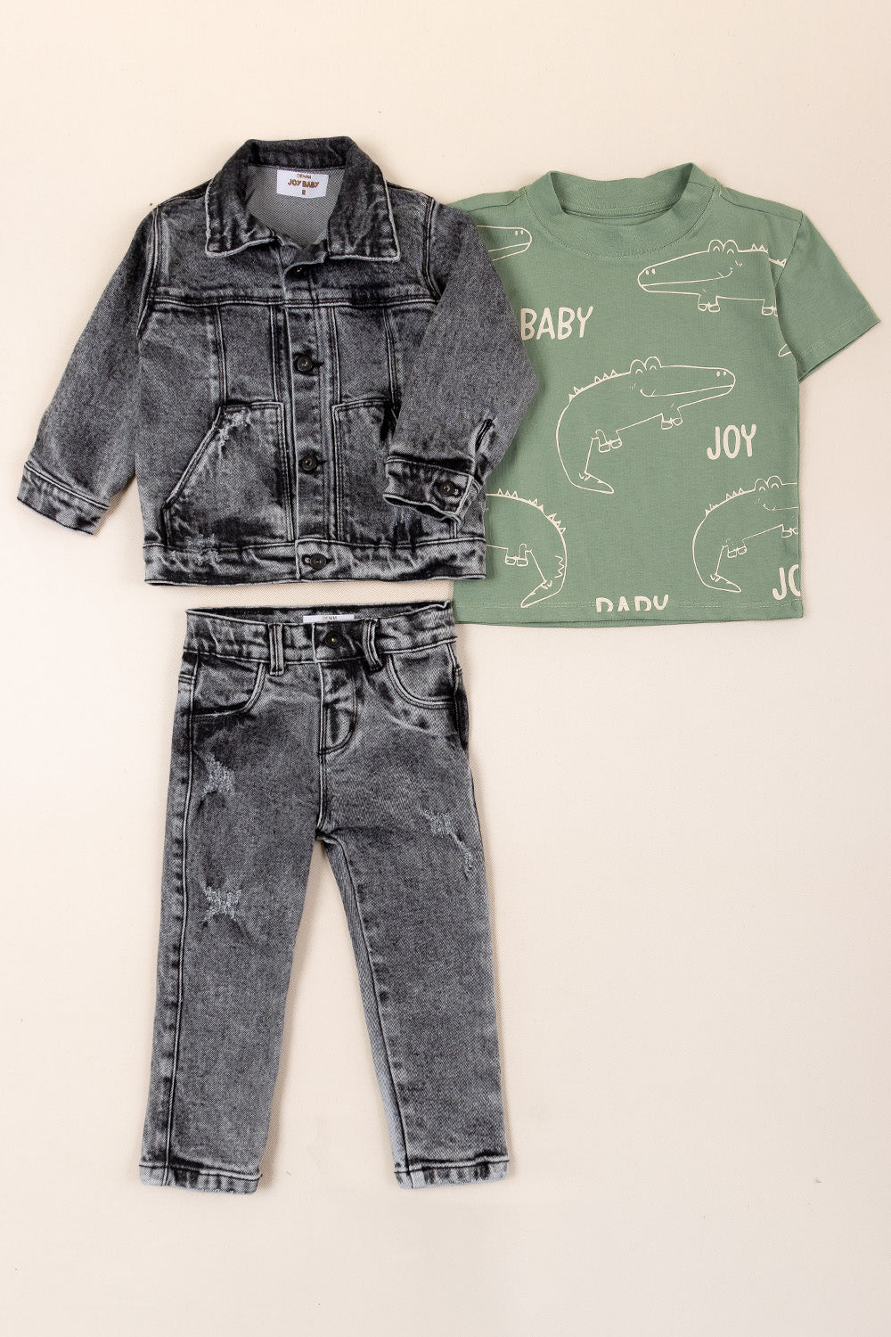 CONJUNTO 3 PRENDAS ANIMALS VERDE