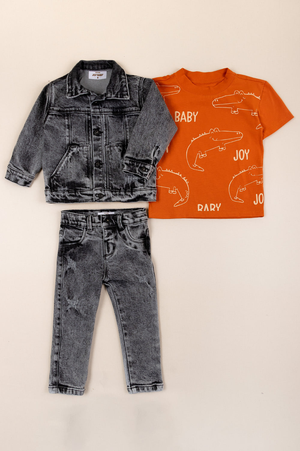 CONJUNTO 3 PRENDAS ANIMALS NARANJA