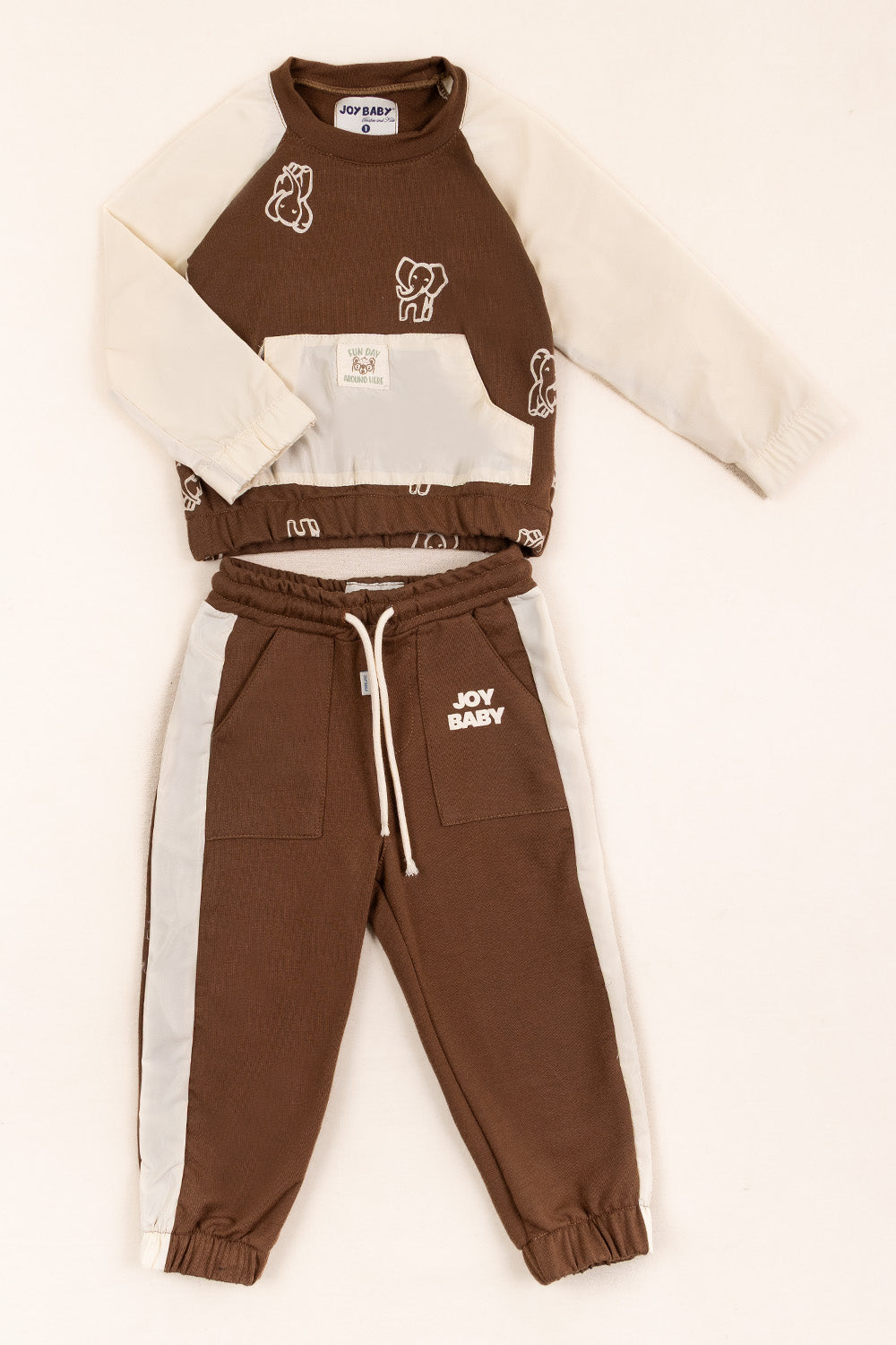 CONJUNTO DEPORTIVO NIÑO ELEPHANT CAFÉ