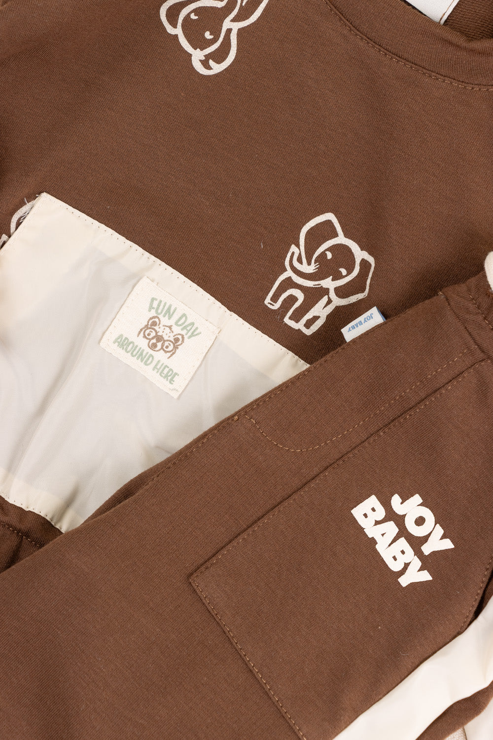 CONJUNTO DEPORTIVO NIÑO ELEPHANT CAFÉ