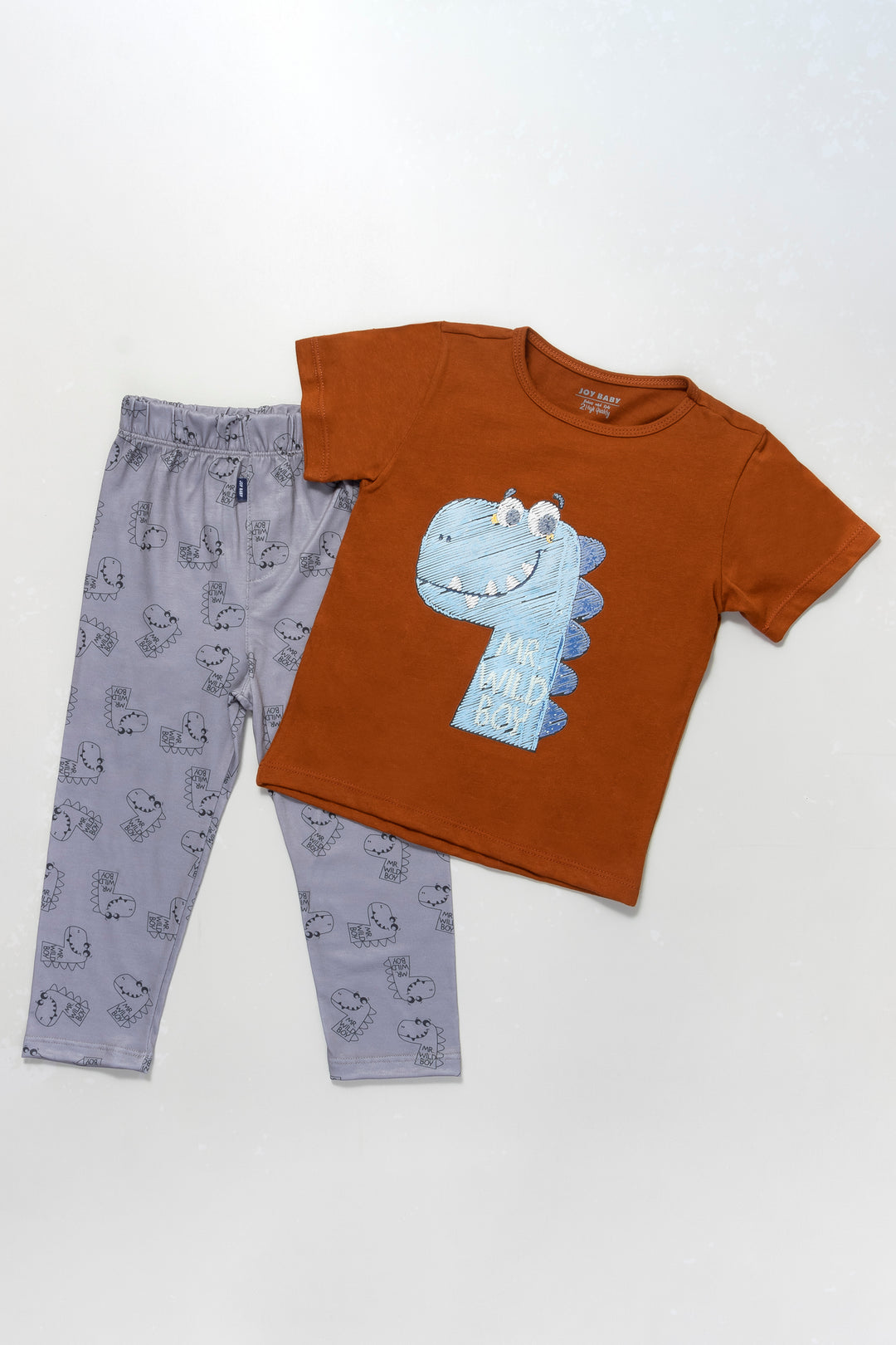 PIJAMA NIÑO DINO TERRACOTA