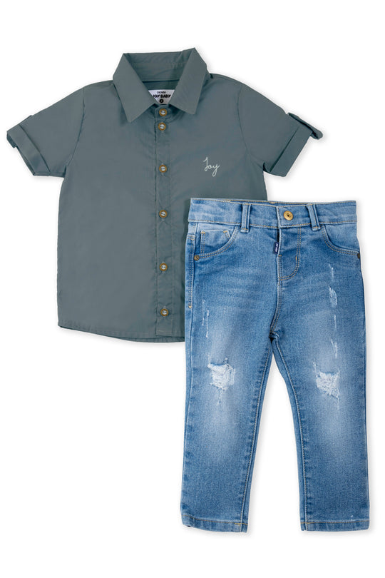 CONJUNTO CAMISA NIÑO VERDE
