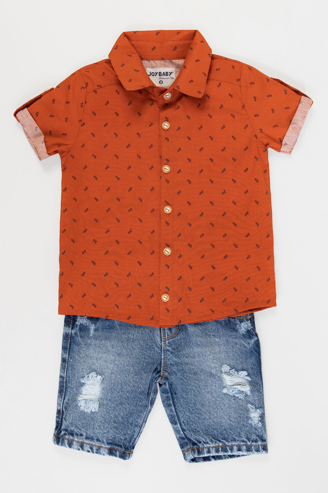 CONJUNTO BERMUDA NIÑO TERRACOTA