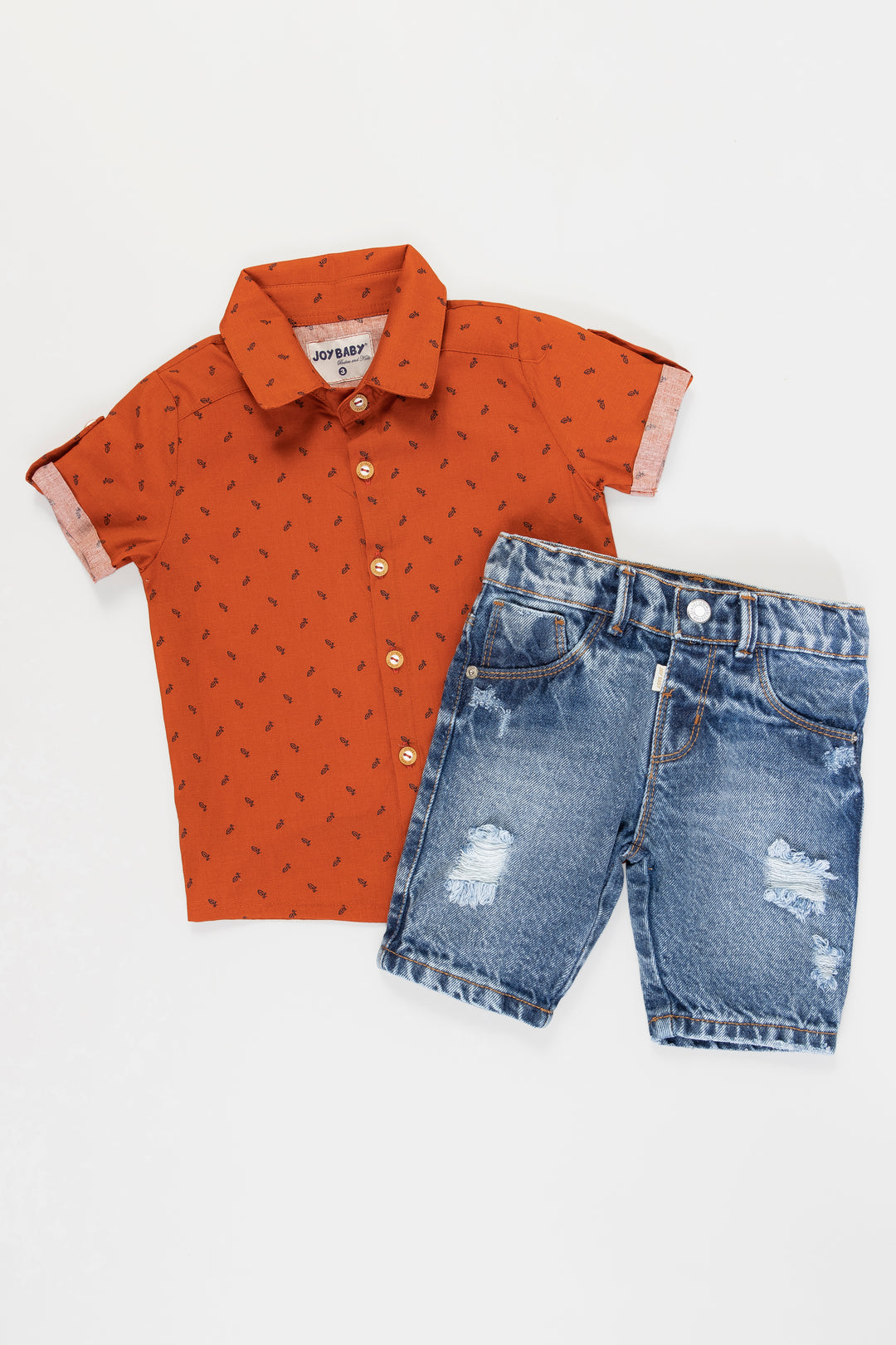 CONJUNTO BERMUDA NIÑO TERRACOTA