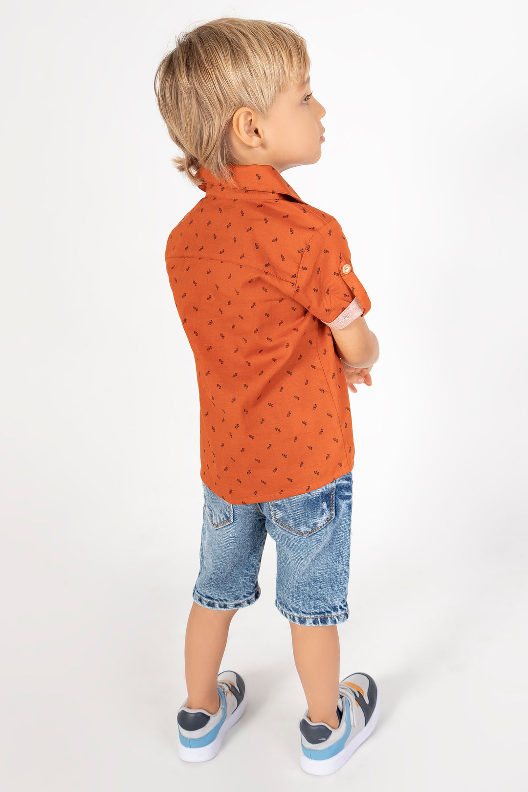 CONJUNTO BERMUDA NIÑO TERRACOTA