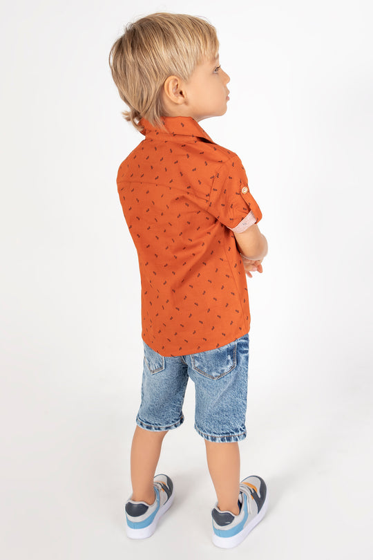 CONJUNTO BERMUDA NIÑO TERRACOTA