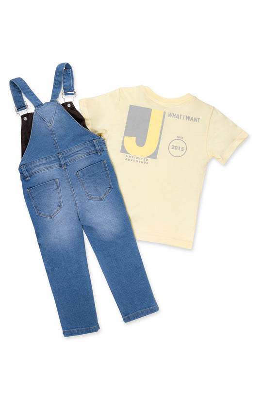 CONJUNTO OVEROL NIÑO HOME AMARILLO