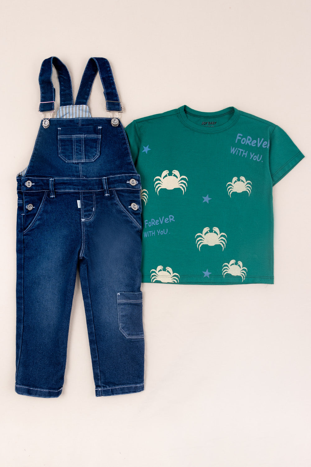 CONJUNTO OVEROL NIÑO CRAB VERDE