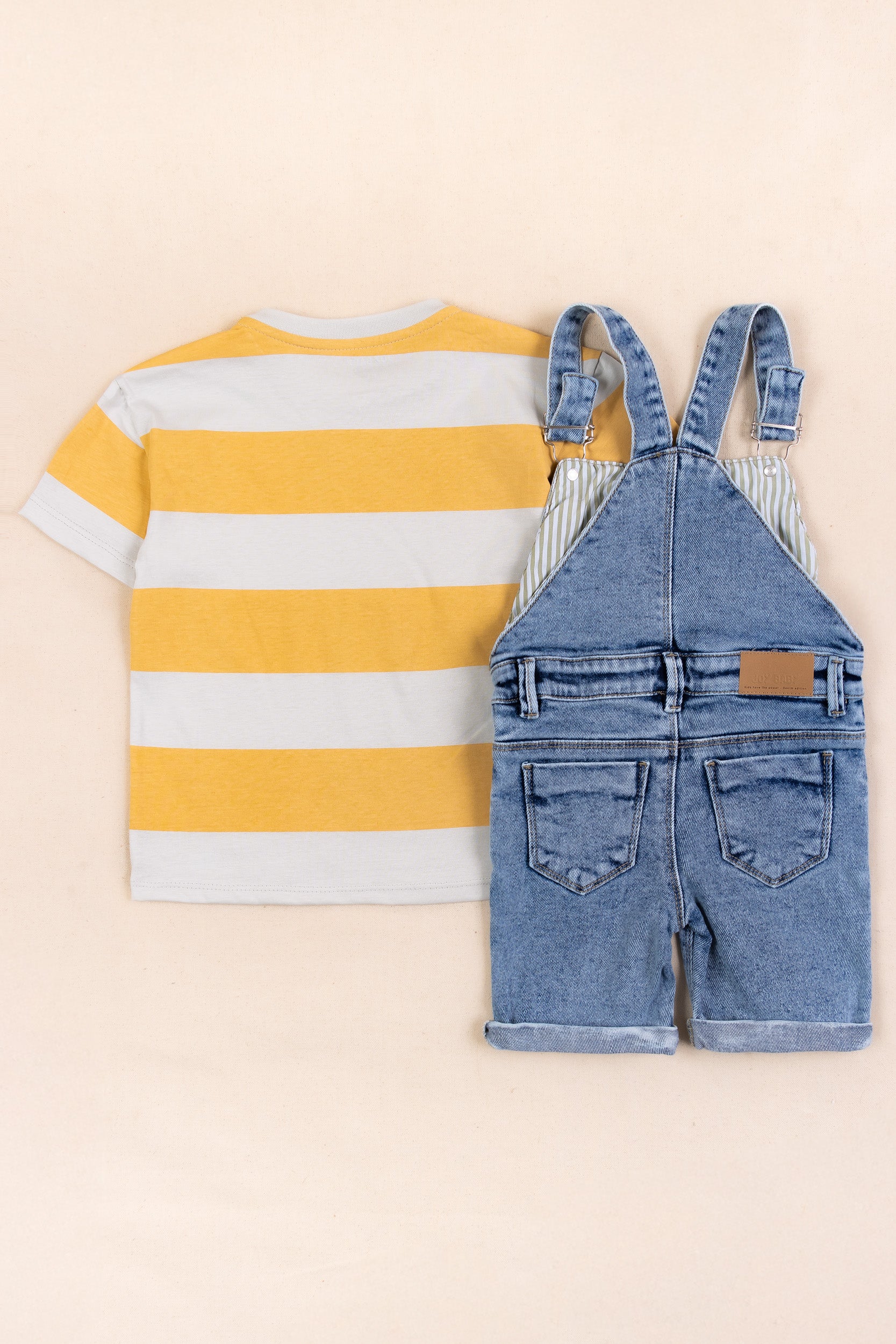 OVEROL DENIM CORTO NIÑO AMARILLO