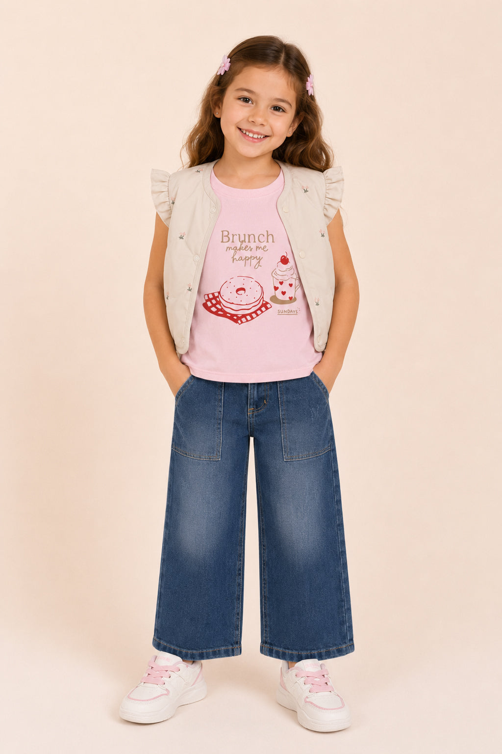 CONJUNTO 3 PRENDAS NIÑA BRUNCH BEIGE