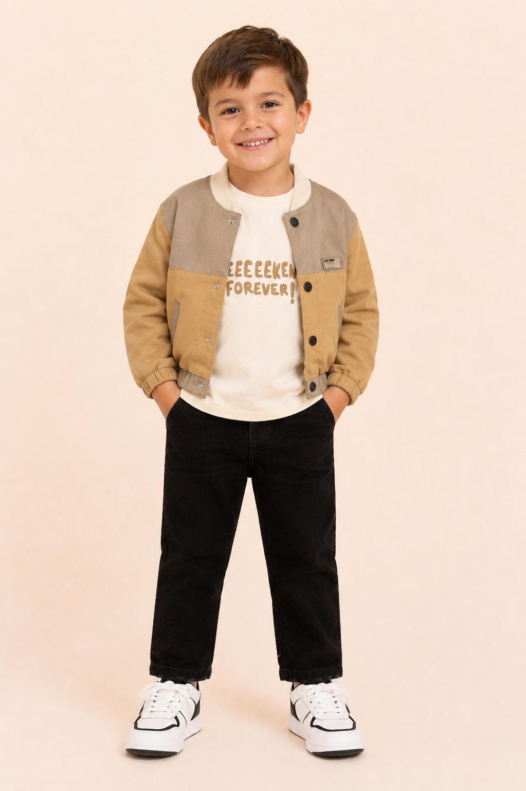 CONJUNTO 3 PRENDAS NIÑO FOREVER BEIGE