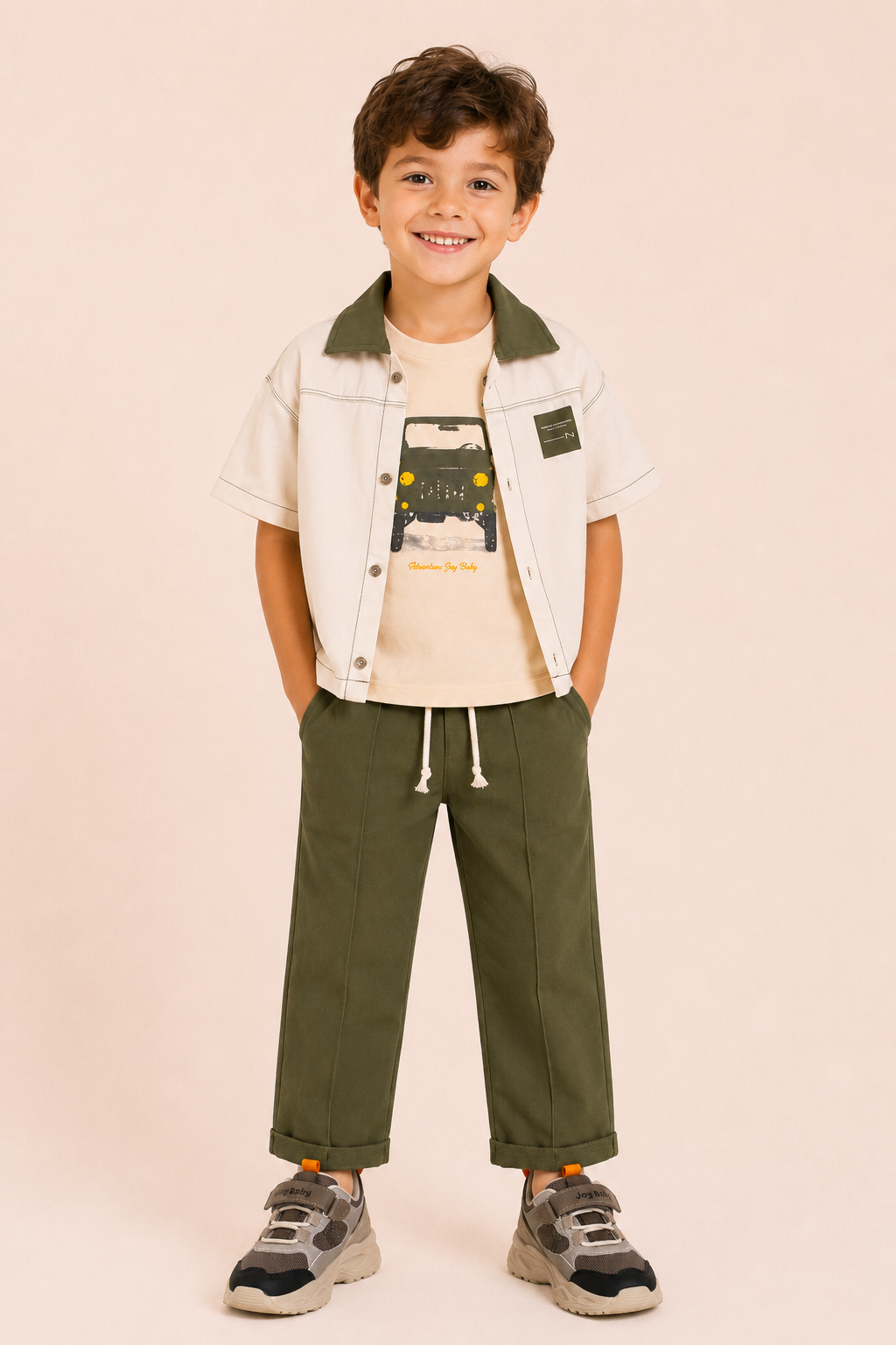 CONJUNTO 3 PRENDAS NIÑO CAR  VERDE